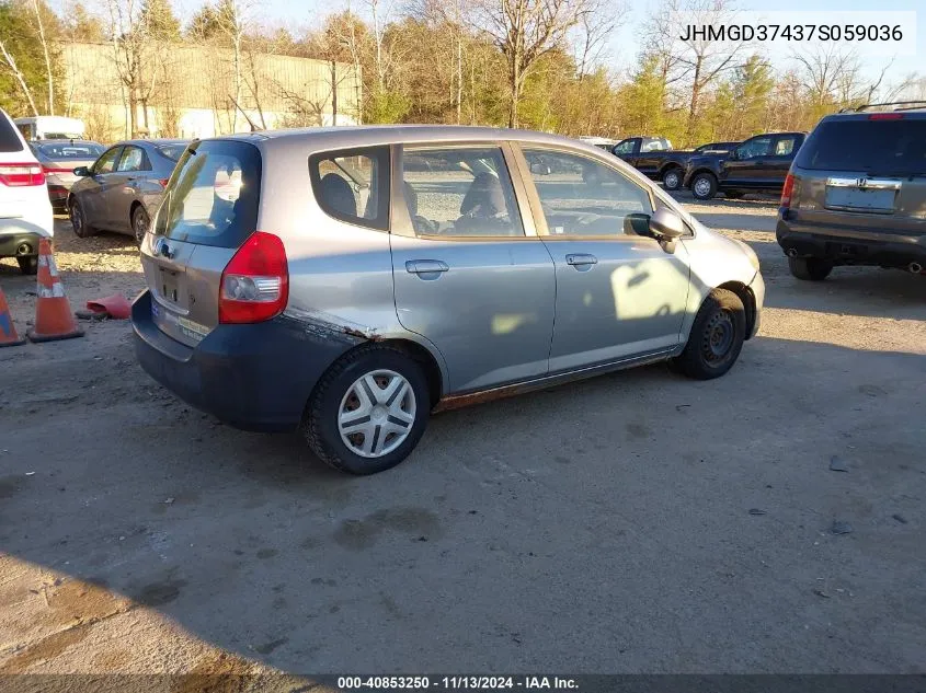 2007 Honda Fit VIN: JHMGD37437S059036 Lot: 40853250