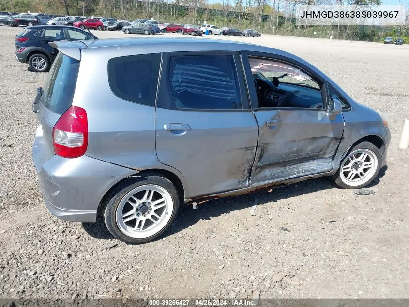 JHMGD38638S039967 2008 Honda Fit Sport