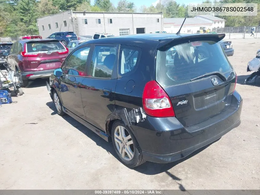 JHMGD38678S002548 2008 Honda Fit Sport