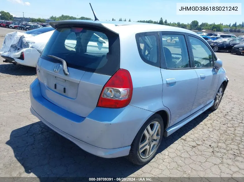 JHMGD38618S021242 2008 Honda Fit Sport