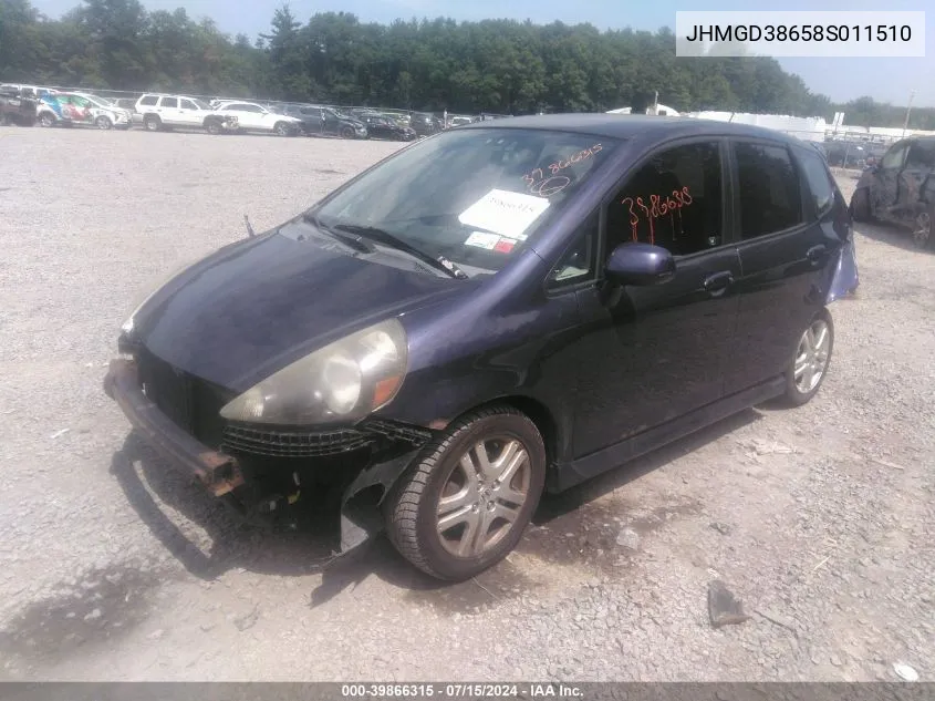 JHMGD38658S011510 2008 Honda Fit Sport