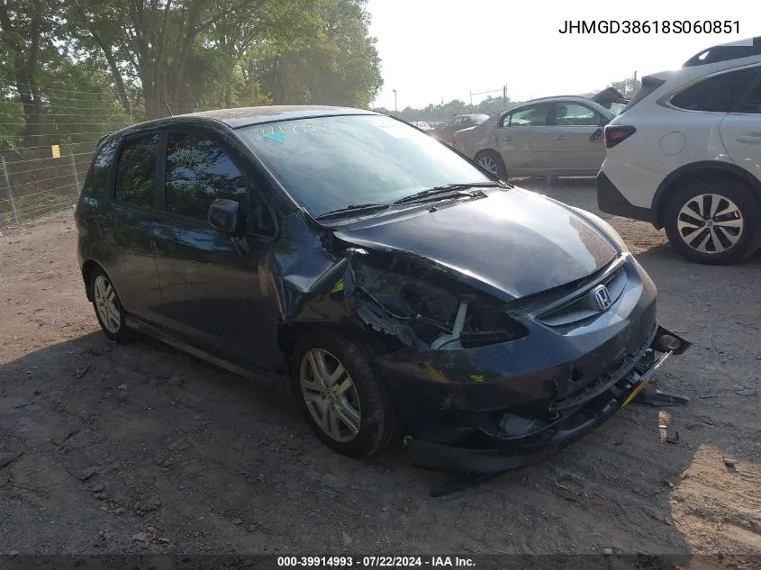 JHMGD38618S060851 2008 Honda Fit Sport