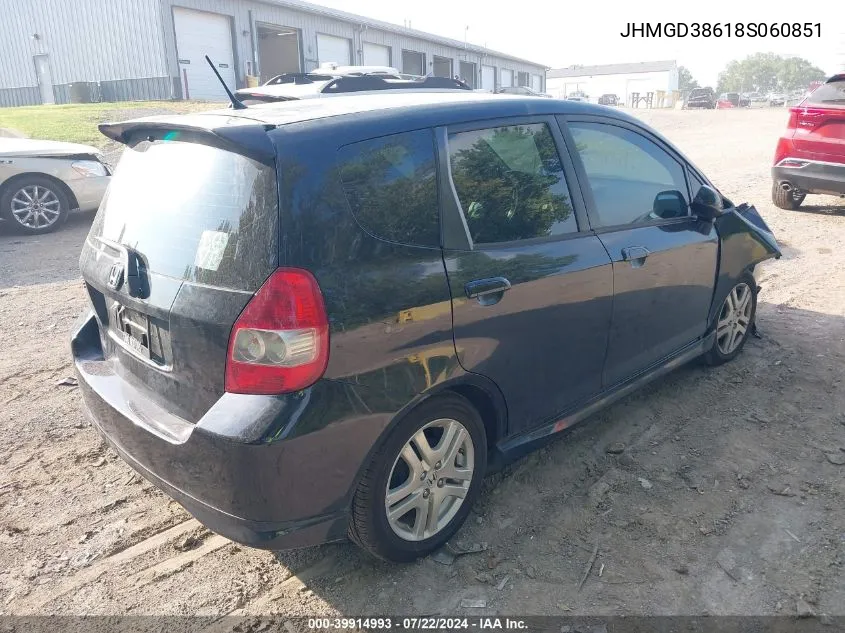 JHMGD38618S060851 2008 Honda Fit Sport