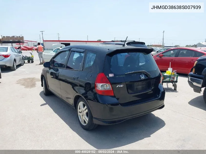 JHMGD38638S007939 2008 Honda Fit Sport