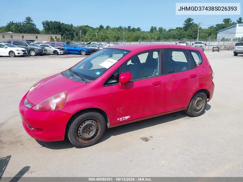 JHMGD37438S026393 2008 Honda Fit