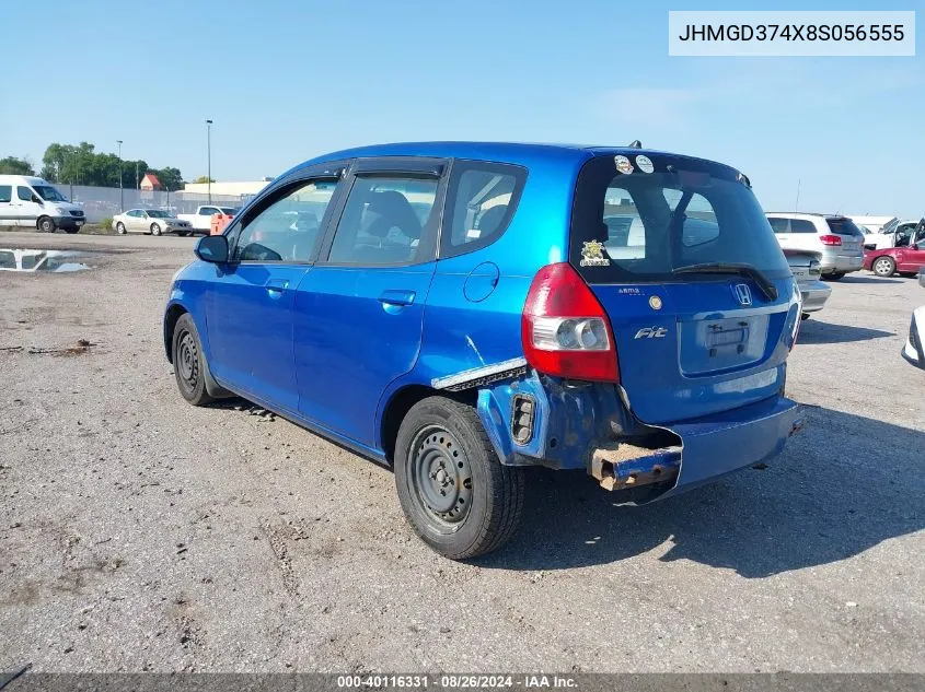 JHMGD374X8S056555 2008 Honda Fit