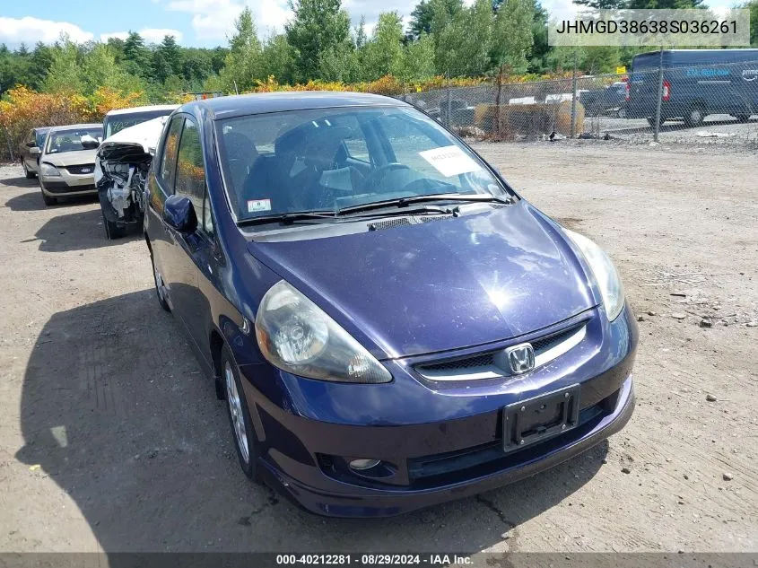 JHMGD38638S036261 2008 Honda Fit Sport