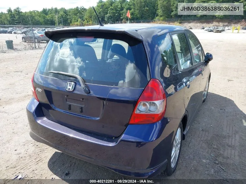 JHMGD38638S036261 2008 Honda Fit Sport