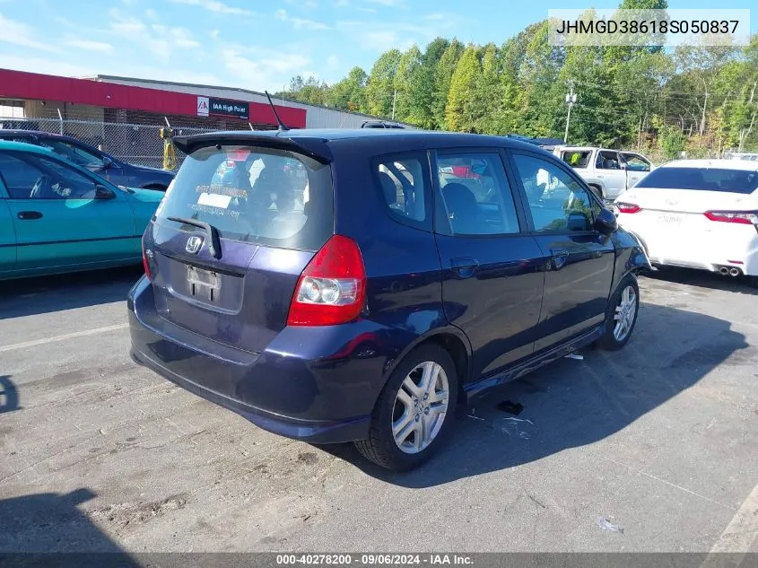 JHMGD38618S050837 2008 Honda Fit Sport