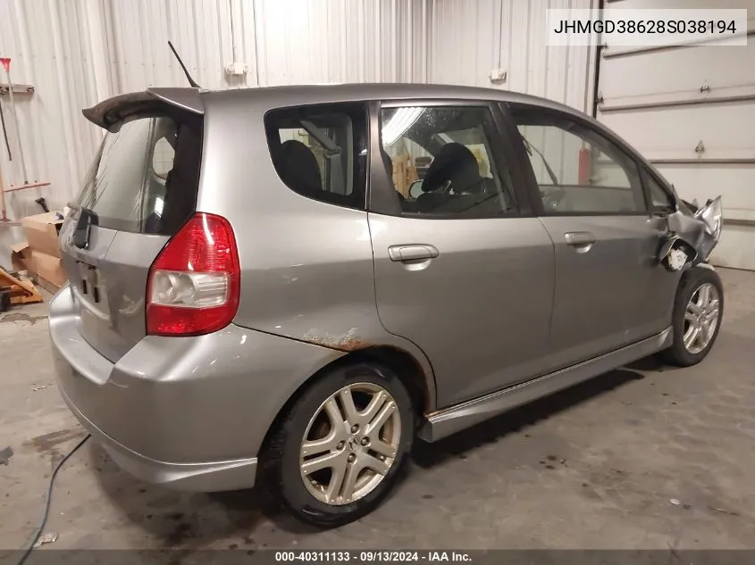 JHMGD38628S038194 2008 Honda Fit Sport