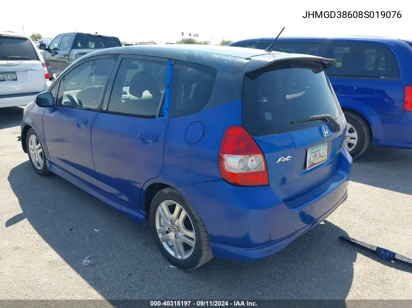 JHMGD38608S019076 2008 Honda Fit Sport