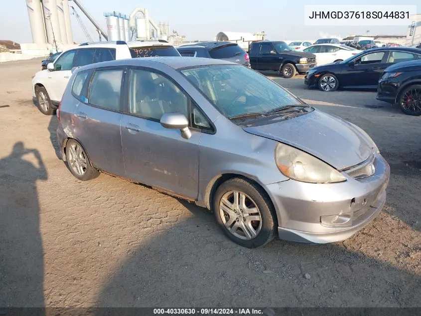 2008 Honda Fit Sport VIN: JHMGD37618S044831 Lot: 40330630