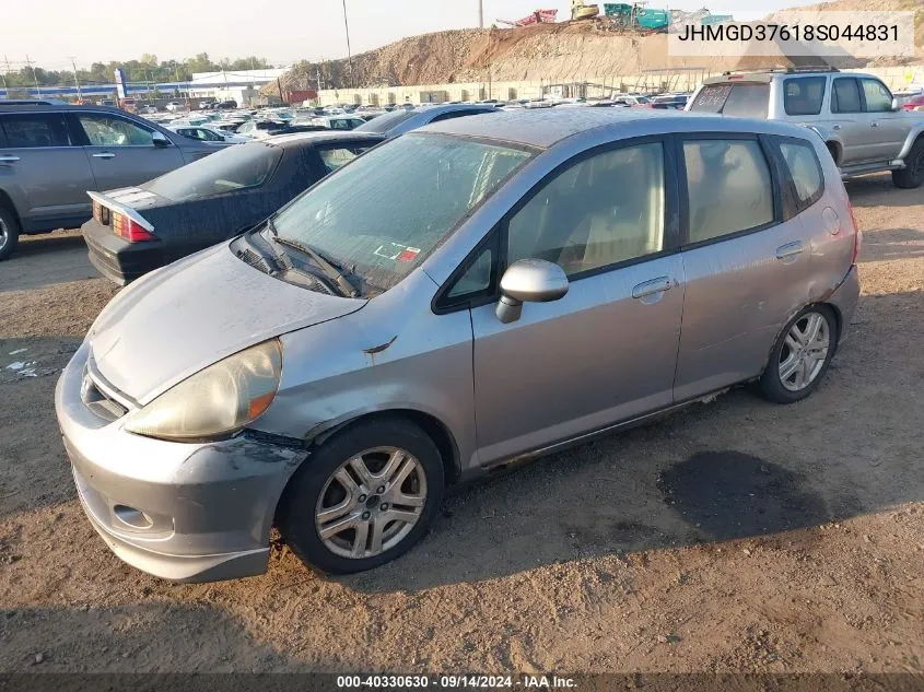 2008 Honda Fit Sport VIN: JHMGD37618S044831 Lot: 40330630