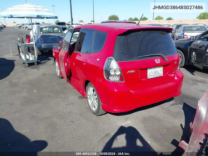 JHMGD38648S027486 2008 Honda Fit Sport