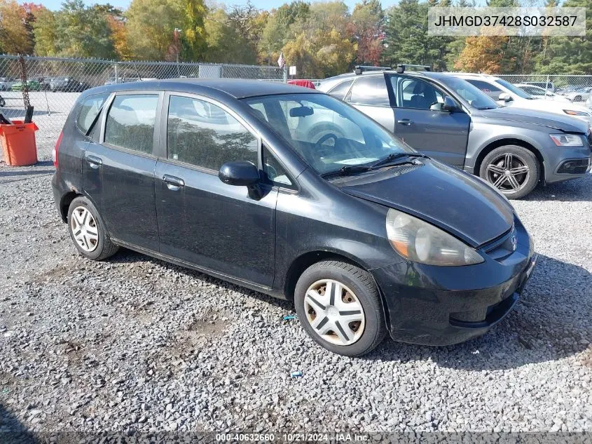 2008 Honda Fit VIN: JHMGD37428S032587 Lot: 40632660