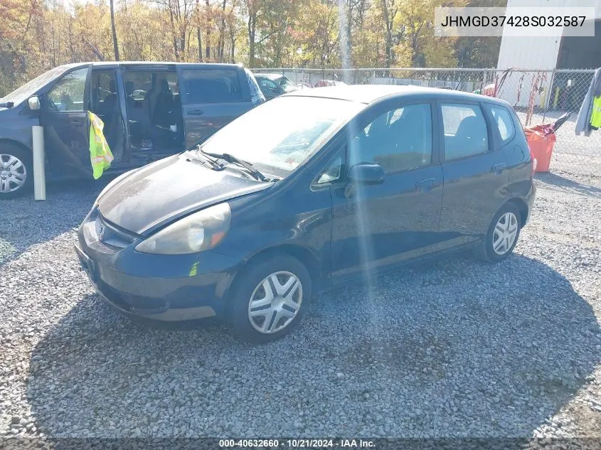 2008 Honda Fit VIN: JHMGD37428S032587 Lot: 40632660