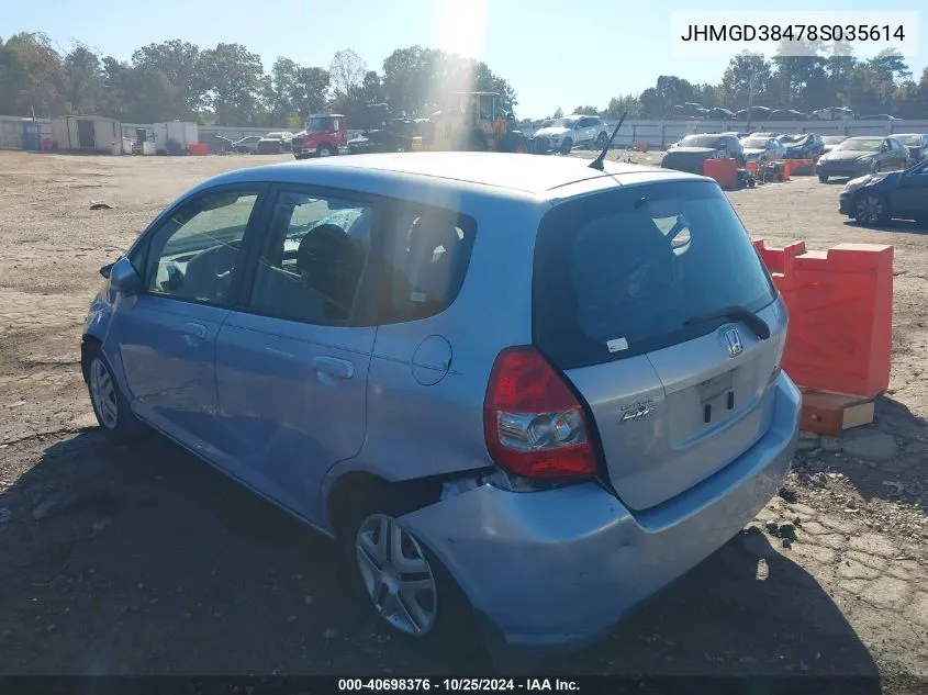 JHMGD38478S035614 2008 Honda Fit