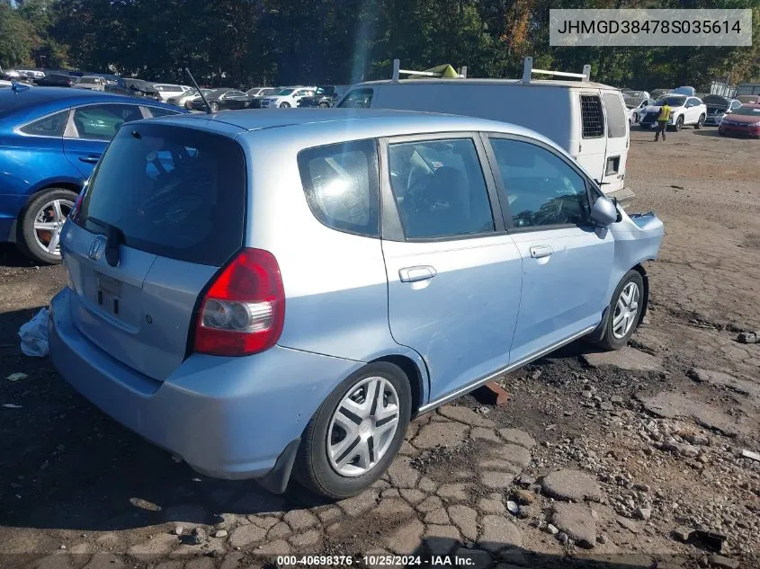 JHMGD38478S035614 2008 Honda Fit