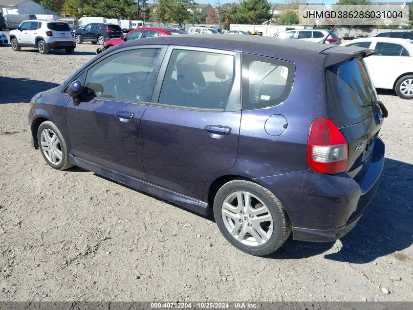 2008 Honda Fit Sport VIN: JHMGD38628S031004 Lot: 40712204