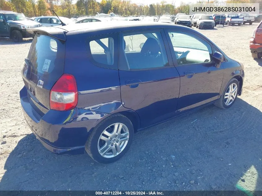 2008 Honda Fit Sport VIN: JHMGD38628S031004 Lot: 40712204