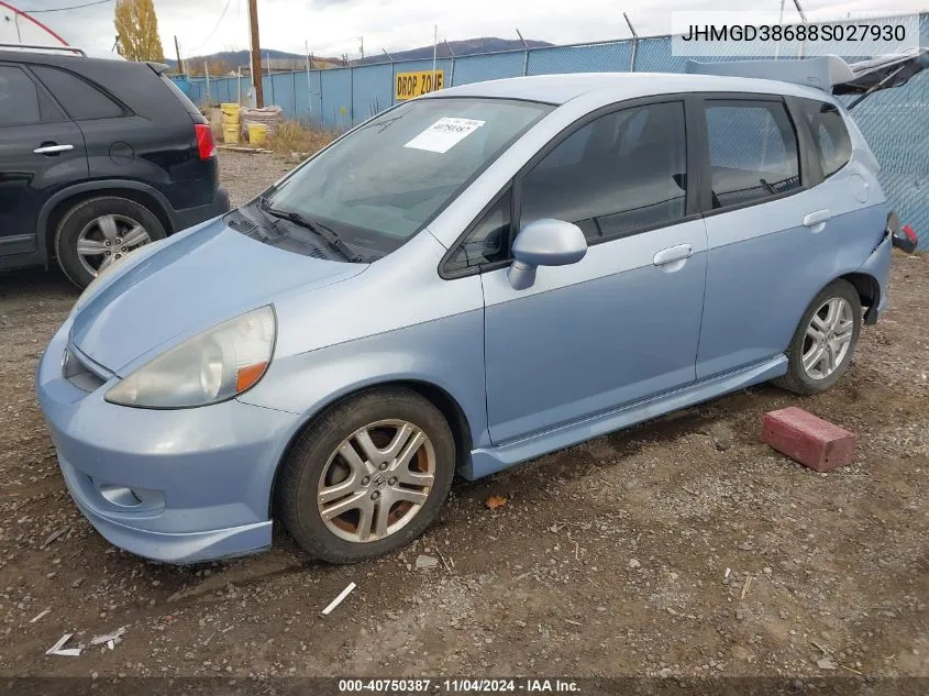 JHMGD38688S027930 2008 Honda Fit Sport