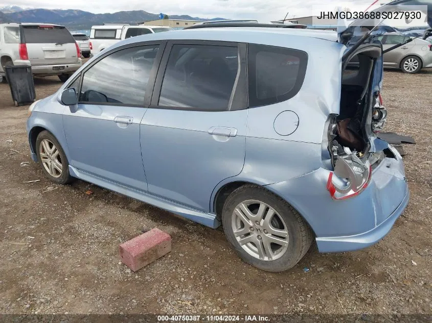 JHMGD38688S027930 2008 Honda Fit Sport