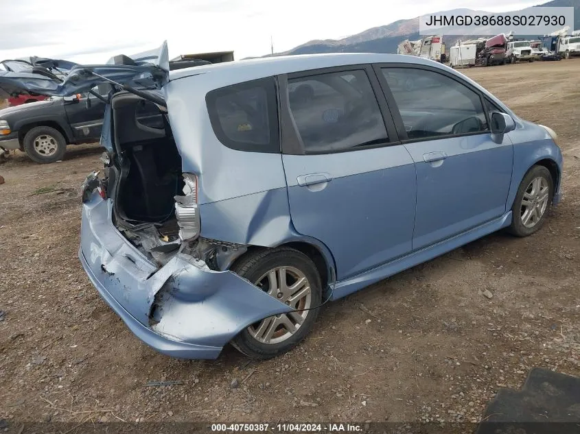 JHMGD38688S027930 2008 Honda Fit Sport