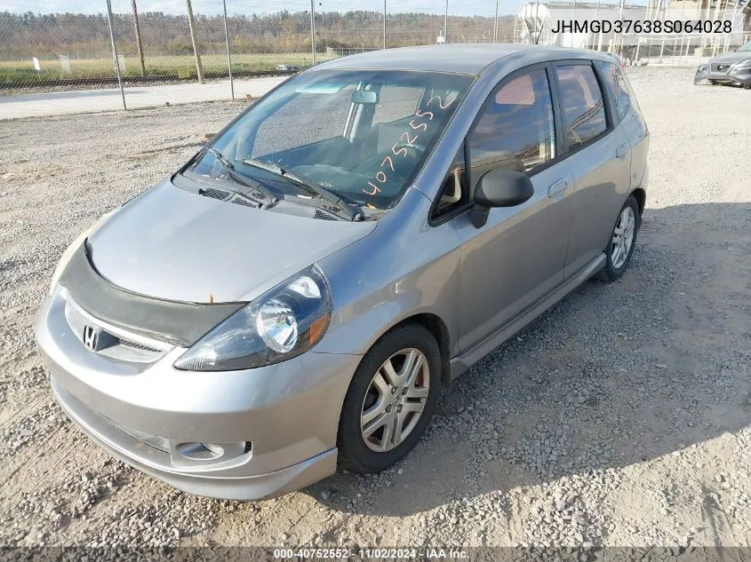 2008 Honda Fit Sport VIN: JHMGD37638S064028 Lot: 40752552