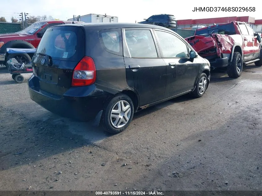 2008 Honda Fit VIN: JHMGD37468S029658 Lot: 40793591