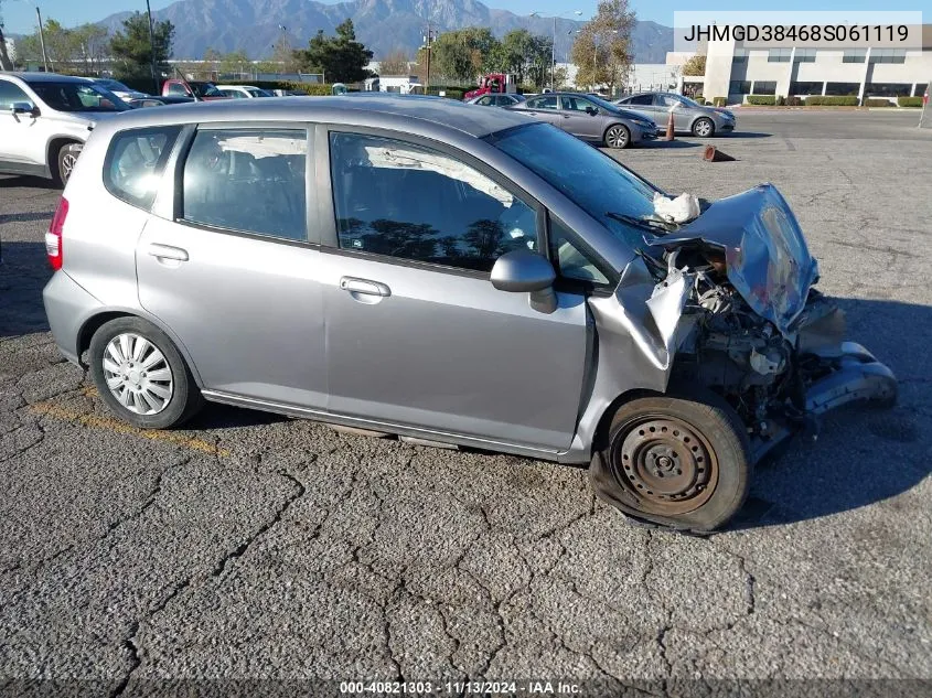 2008 Honda Fit VIN: JHMGD38468S061119 Lot: 40821303