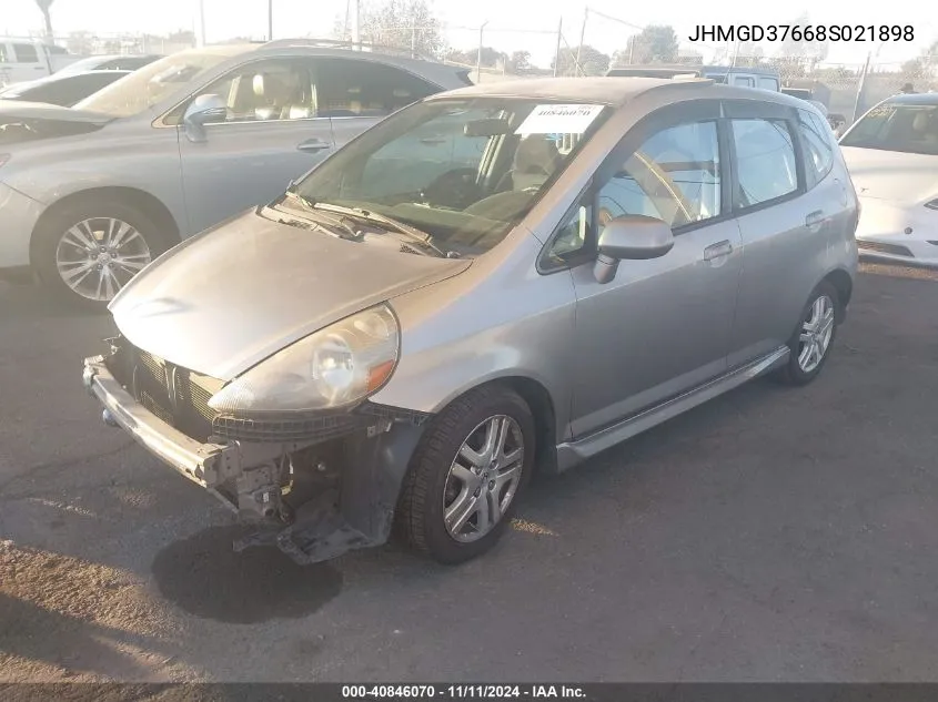 2008 Honda Fit Sport VIN: JHMGD37668S021898 Lot: 40846070