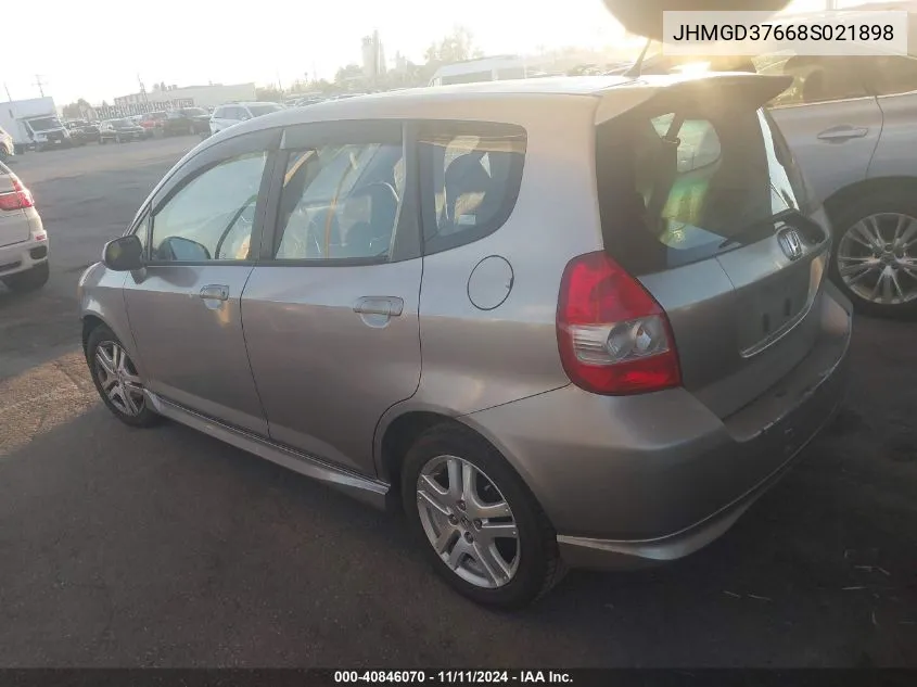 2008 Honda Fit Sport VIN: JHMGD37668S021898 Lot: 40846070