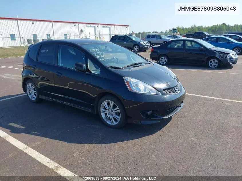 2009 Honda Fit VIN: JHMGE87809S806043 Lot: 12069839