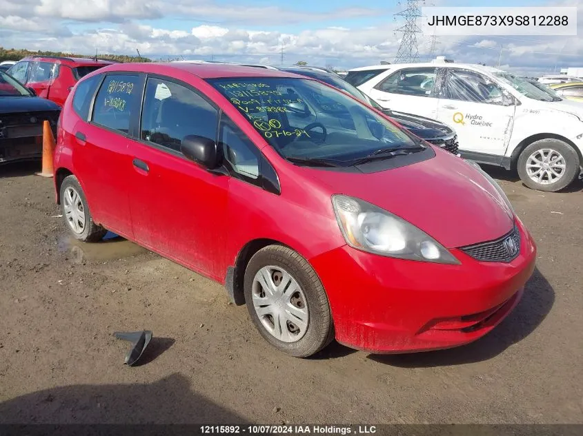 2009 Honda Fit Dx-A VIN: JHMGE873X9S812288 Lot: 12115892