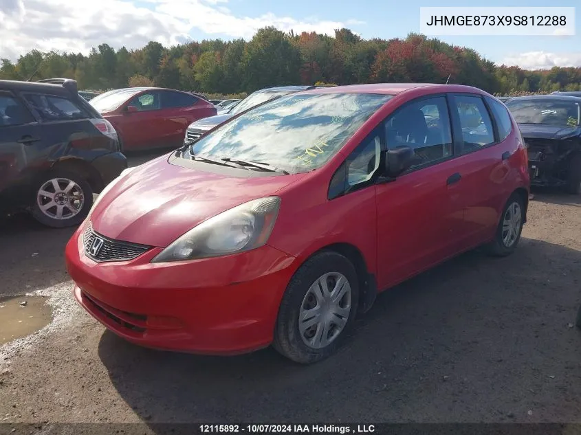 2009 Honda Fit Dx-A VIN: JHMGE873X9S812288 Lot: 12115892