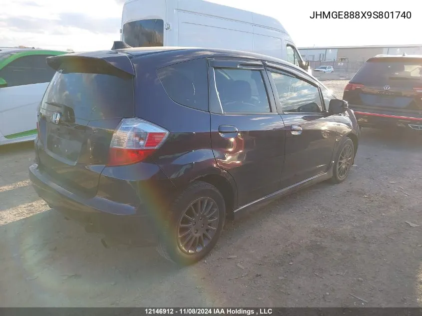 2009 Honda Fit VIN: JHMGE888X9S801740 Lot: 12146912