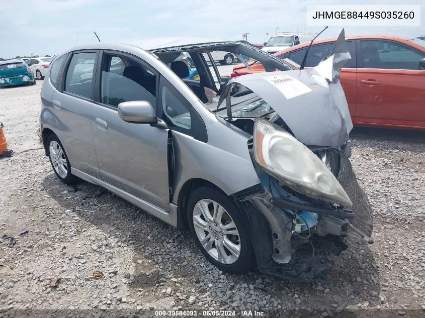 2009 Honda Fit Sport VIN: JHMGE88449S035260 Lot: 39584093