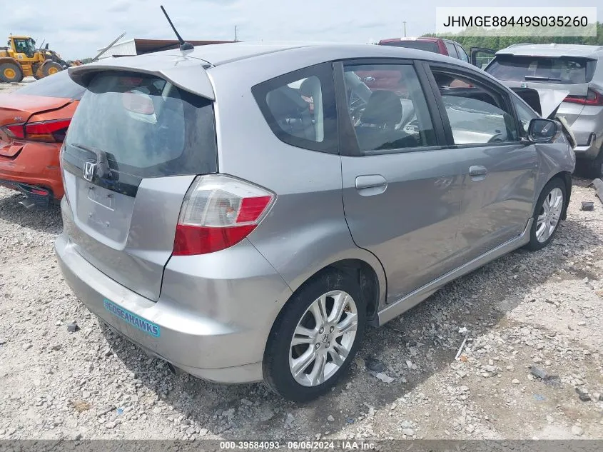 2009 Honda Fit Sport VIN: JHMGE88449S035260 Lot: 39584093