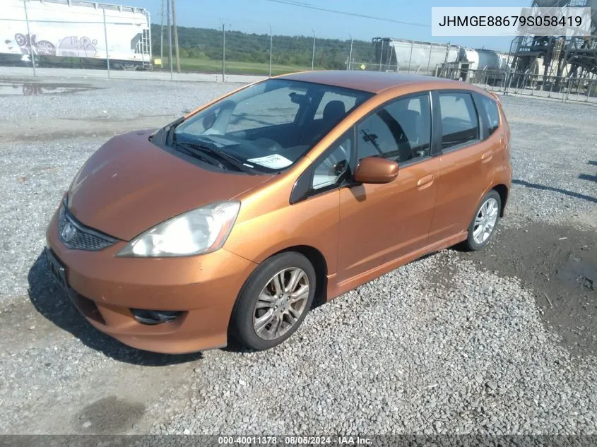 2009 Honda Fit Sport VIN: JHMGE88679S058419 Lot: 40011378