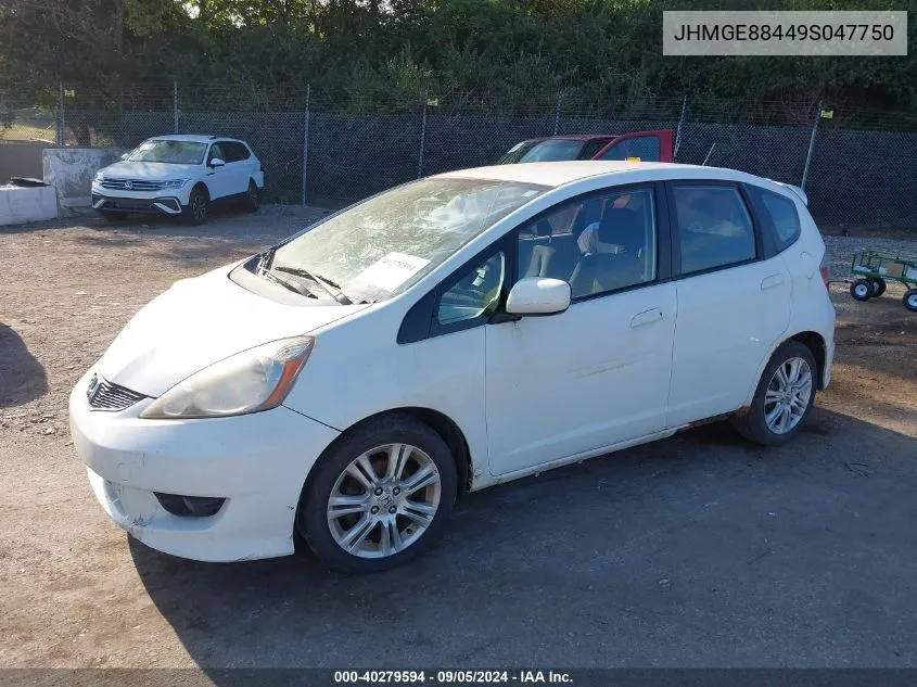 2009 Honda Fit Sport VIN: JHMGE88449S047750 Lot: 40279594