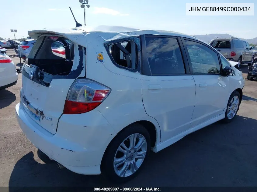 2009 Honda Fit Sport VIN: JHMGE88499C000434 Lot: 40289897