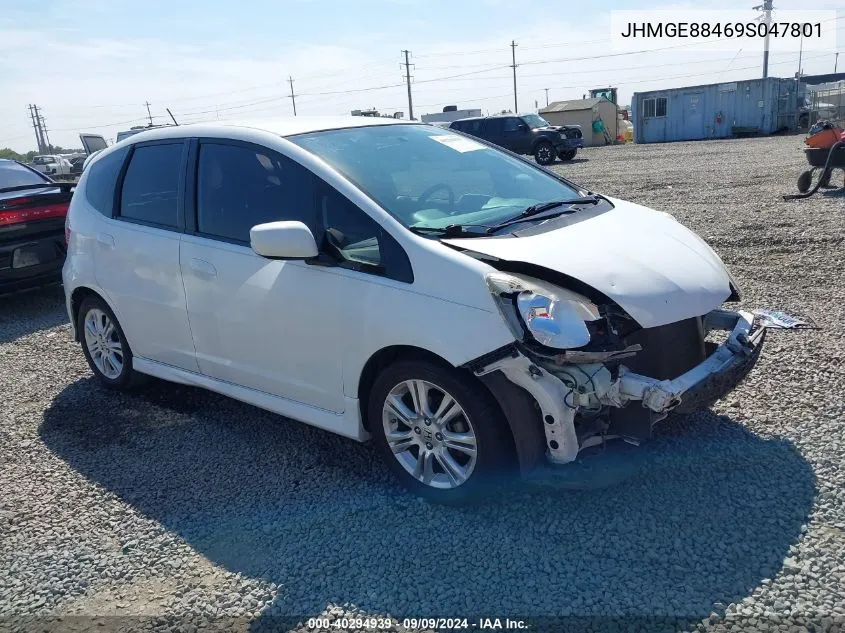 2009 Honda Fit Sport VIN: JHMGE88469S047801 Lot: 40294939