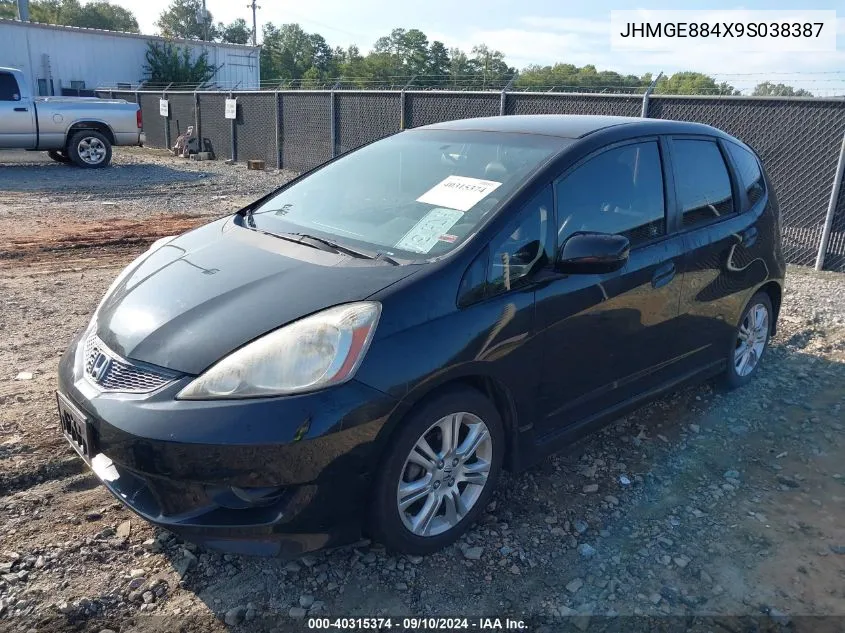 2009 Honda Fit Sport VIN: JHMGE884X9S038387 Lot: 40315374