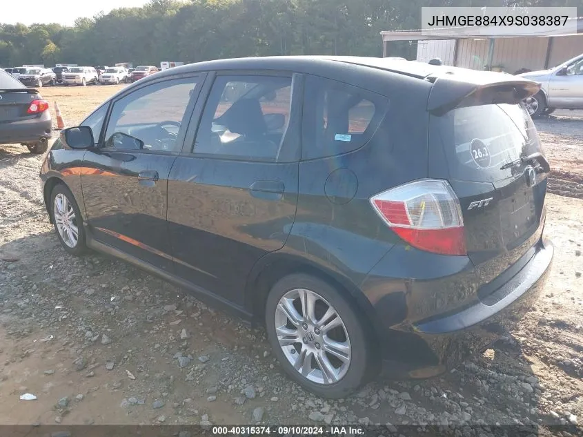 2009 Honda Fit Sport VIN: JHMGE884X9S038387 Lot: 40315374