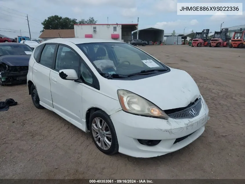 2009 Honda Fit Sport VIN: JHMGE886X9S022336 Lot: 40353061