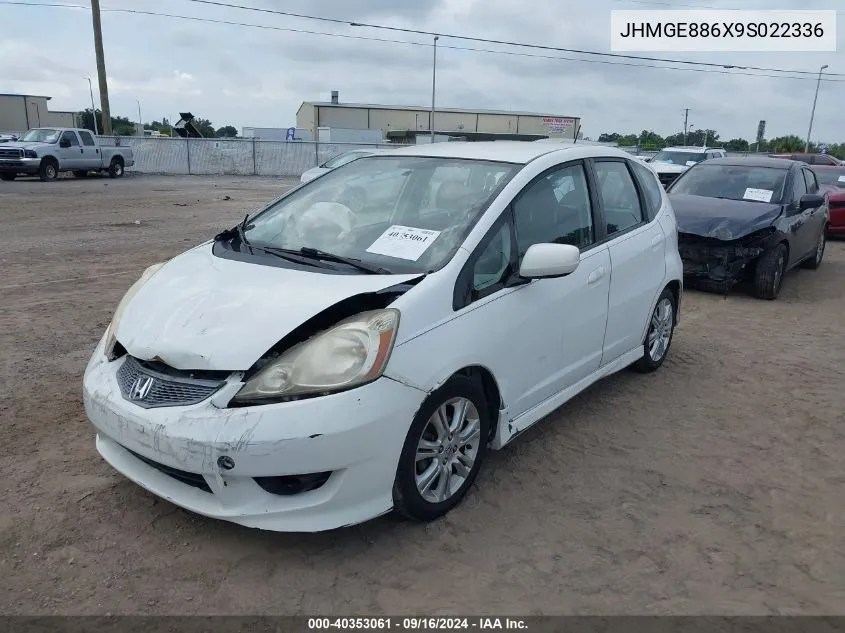 2009 Honda Fit Sport VIN: JHMGE886X9S022336 Lot: 40353061