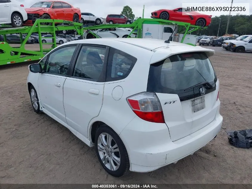 2009 Honda Fit Sport VIN: JHMGE886X9S022336 Lot: 40353061