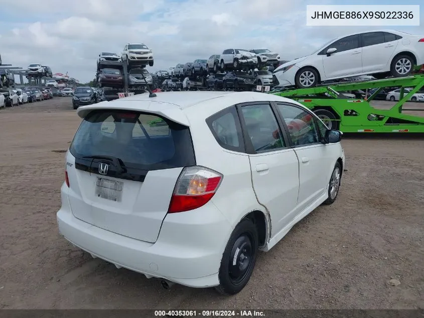 2009 Honda Fit Sport VIN: JHMGE886X9S022336 Lot: 40353061