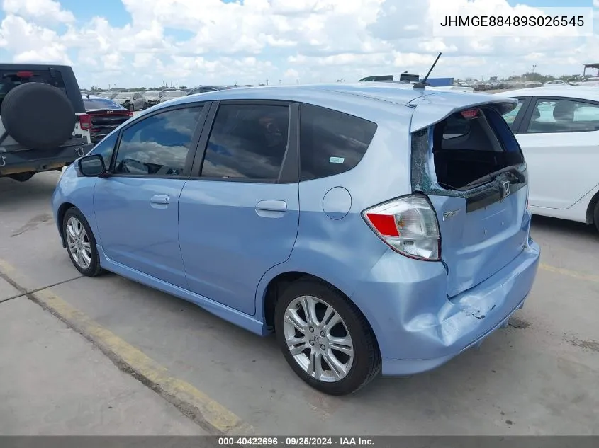 2009 Honda Fit Sport VIN: JHMGE88489S026545 Lot: 40422696