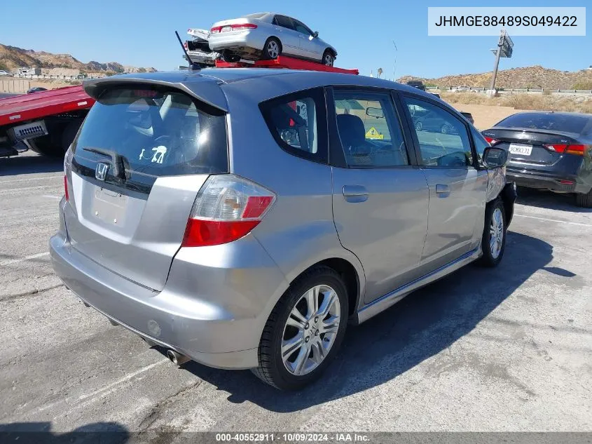 2009 Honda Fit Sport VIN: JHMGE88489S049422 Lot: 40552911